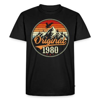 Orginal 1980 - T-shirt Premium bio Homme - noir - Devant - Nico (187cm)