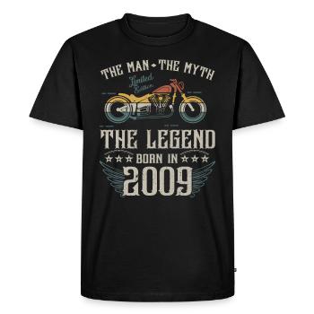 L'homme Le Mythe La Légende Né En 2009 Cadeau - T-shirt Premium bio Homme - noir - Devant - Nico (187cm)