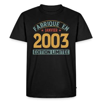 Fabriqué En Janvier 2003 Édition Limitée - T-shirt Premium bio Homme - noir - Devant - Nico (187cm)