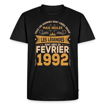 Les Légendes Sont Nées En Février 1992 - T-shirt Premium bio Homme - noir - Devant - Nico (187cm)