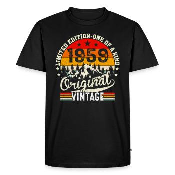 Cadeau D'anniversaire Rétro 1959 - T-shirt Premium bio Homme - noir - Devant - Nico (187cm)