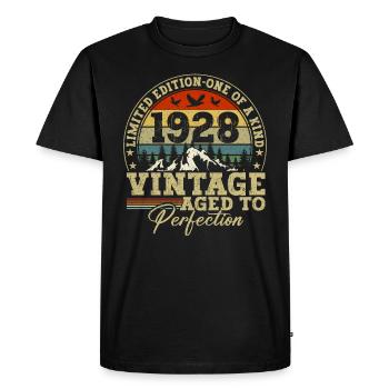 1928 Vintage Anniversaire Citation Cadeau Original - T-shirt Premium bio Homme - noir - Devant - Nico (187cm)