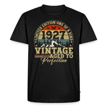 1927 Vintage Anniversaire Citation Cadeau Original - T-shirt Premium bio Homme - noir - Devant - Nico (187cm)