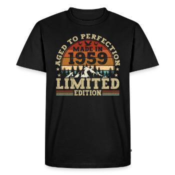 Collection Anniversaire Vintage 1959 - T-shirt Premium bio Homme - noir - Devant - Nico (187cm)