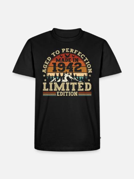 Retro birthday present from 1942 - Men's Premium Organic T-Shirt - black