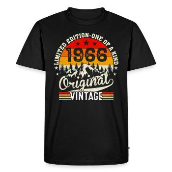 1966 Original vintage - Men's Premium Organic T-Shirt - black - Front - Nico (187cm)