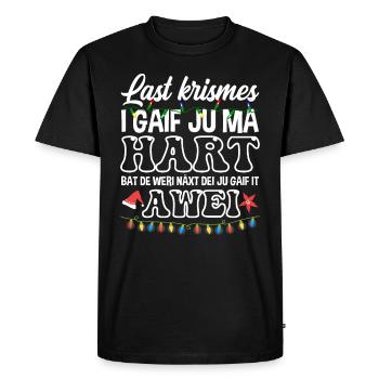 Noël dernier Krismes Joyeux Noël Noël - T-shirt Premium bio Homme - noir - Devant - Nico (187cm)