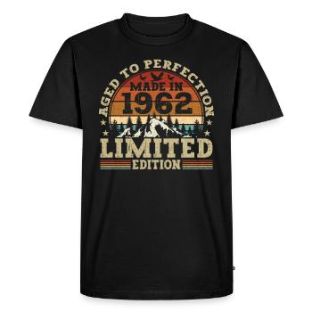 Retro birthday present from the vintage 1962 - Men's Premium Organic T-Shirt - black - Front - Nico (187cm)