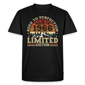 Retro birthday present from the vintage 1966 - Men's Premium Organic T-Shirt - black - Front - Nico (187cm)
