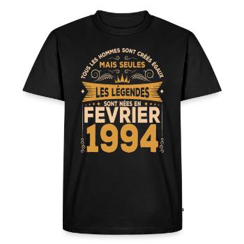 Les Légendes Sont Nées En Février 1994 - T-shirt Premium bio Homme - noir - Devant - Nico (187cm)
