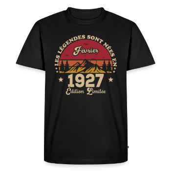 Les Légendes Sont Nées En Février 1927 - T-shirt Premium bio Homme - noir - Devant - Nico (187cm)