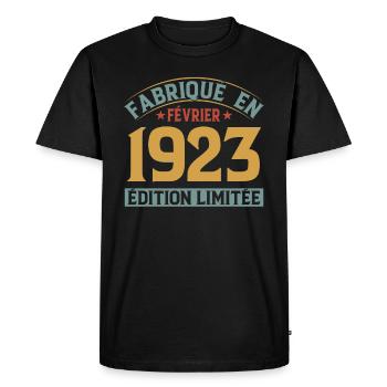 Fabriqué En Février 1923 Édition Limitée - T-shirt Premium bio Homme - noir - Devant - Nico (187cm)