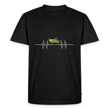 Sauterelle Heartbeat - T-shirt Premium bio Homme - noir - Devant - Nico (187cm)