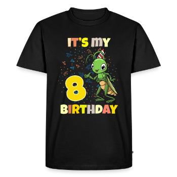 C’est ma sauterelle de 8e anniversaire - T-shirt Premium bio Homme - noir - Devant - Nico (187cm)