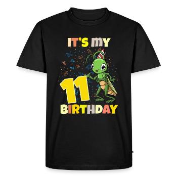 C’est ma sauterelle de 11 ans - T-shirt Premium bio Homme - noir - Devant - Nico (187cm)
