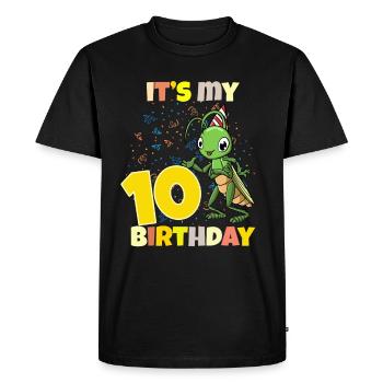 C’est ma sauterelle de 10 ans - T-shirt Premium bio Homme - noir - Devant - Nico (187cm)
