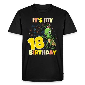 C’est ma sauterelle de 18 ans - T-shirt Premium bio Homme - noir - Devant - Nico (187cm)