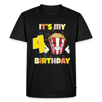 It's my 4th birthday - Men's Premium Organic T-Shirt - black - Front - Nico (187cm)