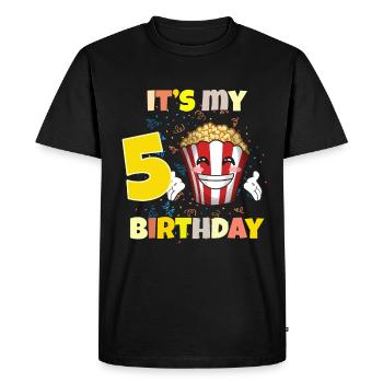 It's my 5th birthday - Men's Premium Organic T-Shirt - black - Front - Nico (187cm)
