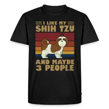 Shih Tzu - T-shirt Premium bio Homme - noir - Devant - Nico (187cm)
