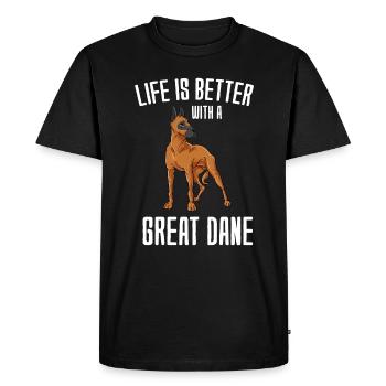 Great Dane - Men's Premium Organic T-Shirt - black - Front - Nico (187cm)