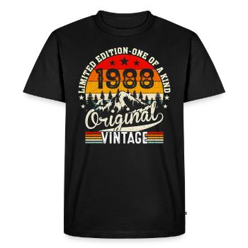 Millésime original 1988 - T-shirt Premium bio Homme - noir - Devant - Nico (187cm)