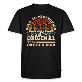 Geboren 1985 Vintage Geburtstag Retro Geschenk - T-shirt Premium bio Homme - noir - Devant - Nico (187cm)