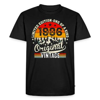 1986 Originaler Jahrgang - T-shirt Premium bio Homme - noir - Devant - Nico (187cm)