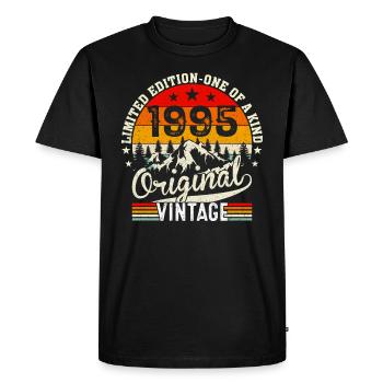 Millésime original 1995 - T-shirt Premium bio Homme - noir - Devant - Nico (187cm)