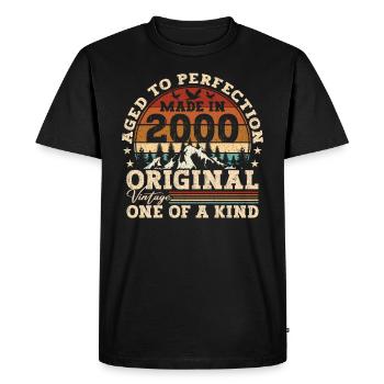 Geboren 2000 Vintage Geburtstag Retro Geschenk - T-shirt Premium bio Homme - noir - Devant - Nico (187cm)