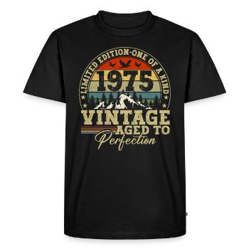 1975 Vintage Bis Zur Perfektion Gereift - T-shirt Premium bio Homme - noir - Devant - Nico (187cm)