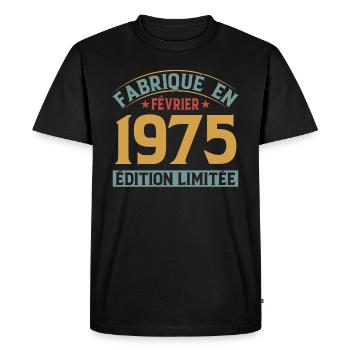 Fabriqué En Février 1975 Édition Limitée - T-shirt Premium bio Homme - noir - Devant - Nico (187cm)