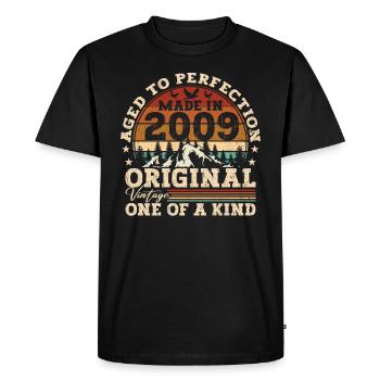 Geboren 2009 Vintage Geburtstag Retro Geschenk - T-shirt Premium bio Homme - noir - Devant - Nico (187cm)