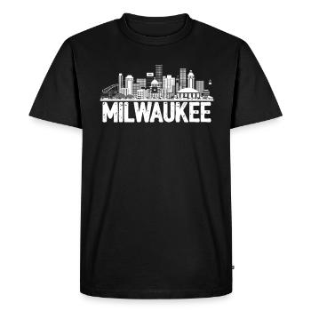 Milwaukee Skyline - Men's Premium Organic T-Shirt - black - Front - Nico (187cm)