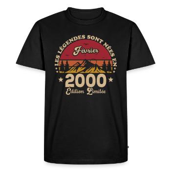 Les Légendes Sont Nées En Février 2000 - T-shirt Premium bio Homme - noir - Devant - Nico (187cm)