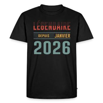 Légendaire Depuis Janvier 2026 Anniversaire - T-shirt Premium bio Homme - noir - Devant - Nico (187cm)