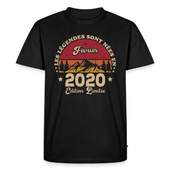 Les Légendes Sont Nées En Février 2020 - T-shirt Premium bio Homme - noir - Devant - Nico (187cm)