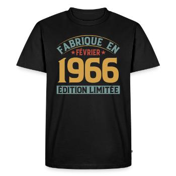 Fabriqué En Février 1966 Édition Limitée - T-shirt Premium bio Homme - noir - Devant - Nico (187cm)