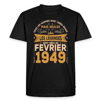 Les Légendes Sont Nées En Février 1949 - T-shirt Premium bio Homme - noir - Devant - Nico (187cm)