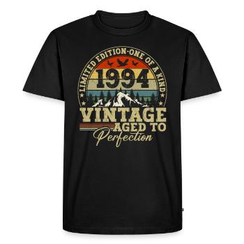 1994 Vintage matured to perfection - Men's Premium Organic T-Shirt - black - Front - Nico (187cm)