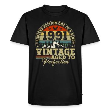 1991 Vintage Bis Zur Perfektion Gereift - T-shirt Premium bio Homme - noir - Devant - Nico (187cm)