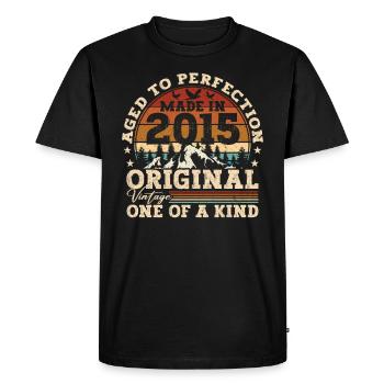 Geboren 2015 Vintage Geburtstag Retro Geschenk - T-shirt Premium bio Homme - noir - Devant - Nico (187cm)