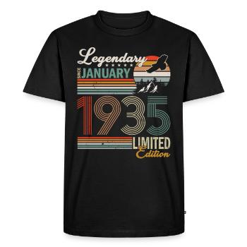 Januar 1935 Geburtstag Mann - Männer Premium Bio T-Shirt - Schwarz - Vorne - Nico (187cm)