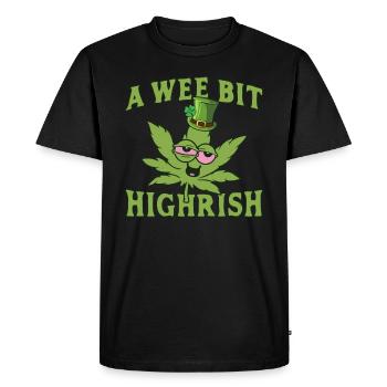 Un peu Highrish Cannabisleaf - T-shirt Premium bio Homme - noir - Devant - Nico (187cm)