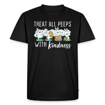 Treat All Peeps With Kindness Easter Teacher Gift - Men's Premium Organic T-Shirt - black - Front - Nico (187cm)