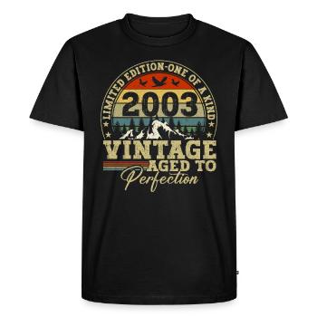 Édition limitée 2003 - T-shirt Premium bio Homme - noir - Devant - Nico (187cm)