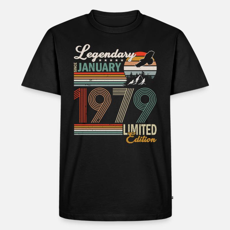 Januar 1979 - Männer Premium Bio T-Shirt - Schwarz
