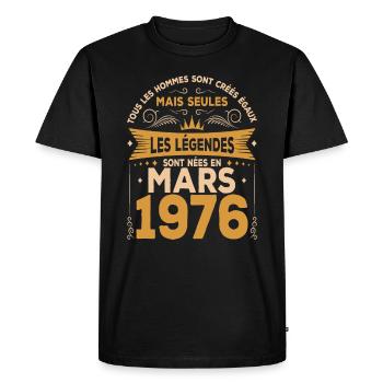 Mars 1976 anniversaire mars 1976 vintage 1976 - T-shirt Premium bio Homme - noir - Devant - Nico (187cm)