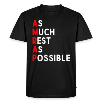 Autant de repos que possible AMRAP drôle - T-shirt Premium bio Homme - noir - Devant - Nico (187cm)