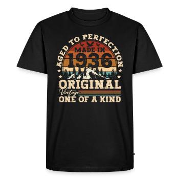 Cadeau de 85e anniversaire Original né en 1936 - T-shirt Premium bio Homme - noir - Devant - Nico (187cm)